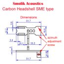 Voll Carbon SME Design Headshell mit Aluminiumhaltebügel